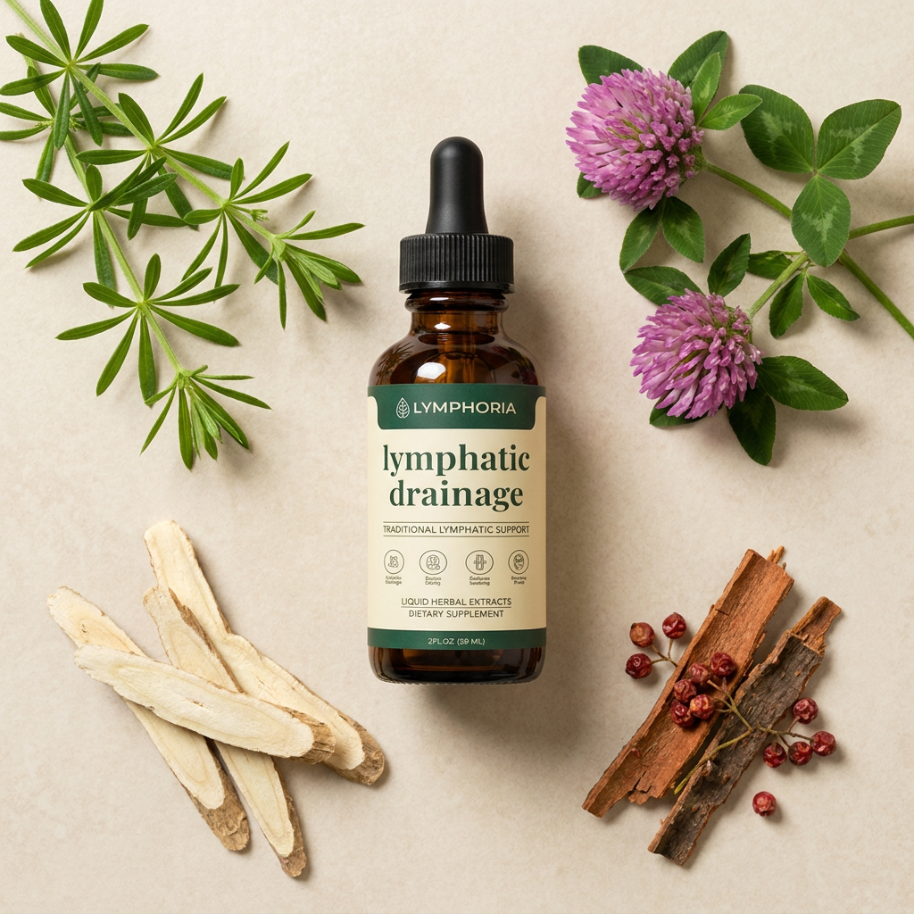 Lymphoria Drops with cleavers, red clover, stillingia root and prickly ash bark
